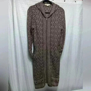 DAKINI Long Double Zip Hooded Sweater  jacket. Ladies size M